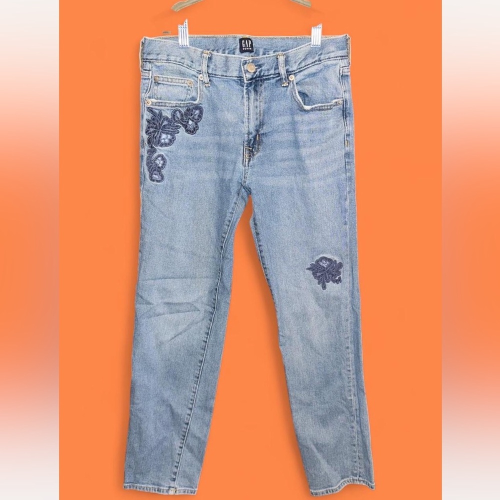 GAP Denim Jeans with Navy Floral Design